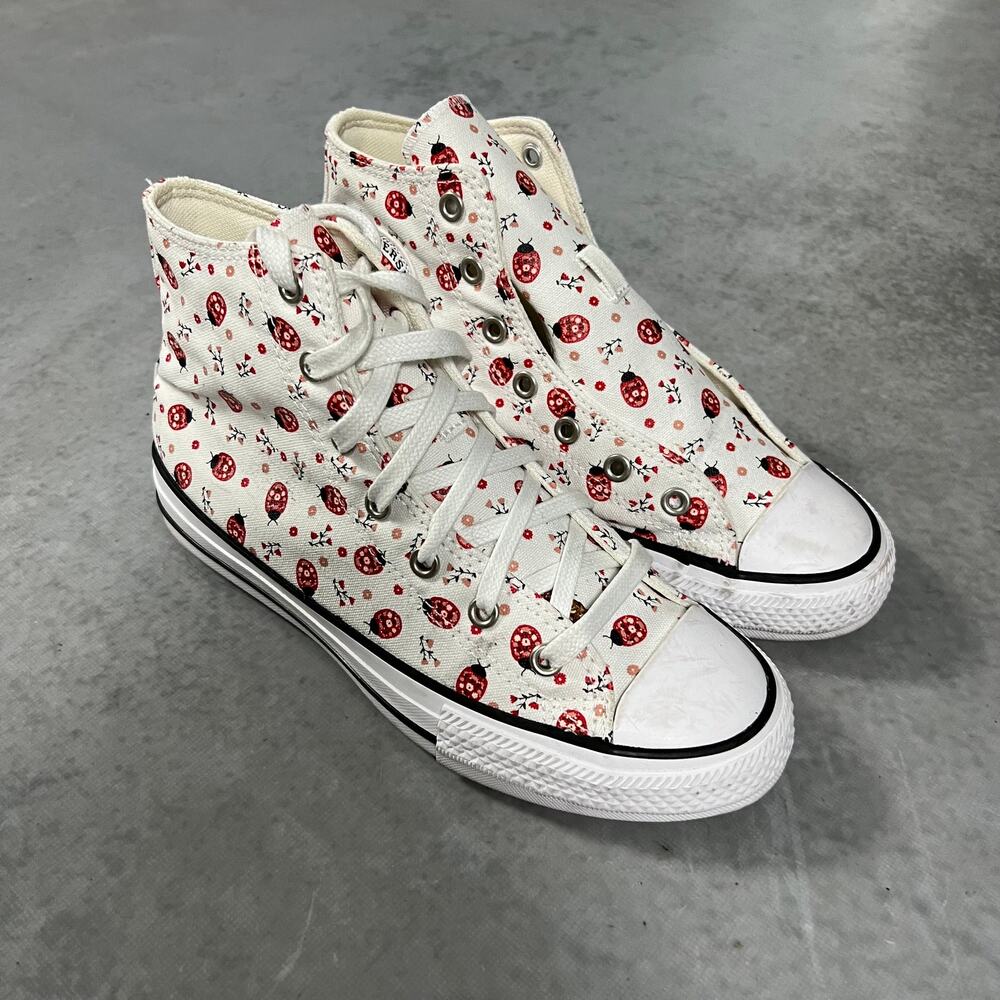 Converse Chuck Taylor All Star Ladybugs Flowers Youth Size 4 Junior Shoes